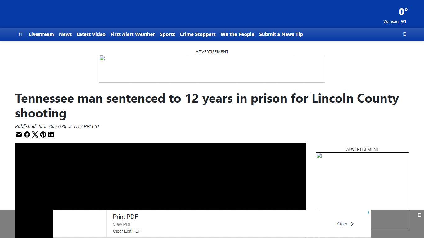 Tennessee man sentenced to 12 years in prison for Lincoln County shooting